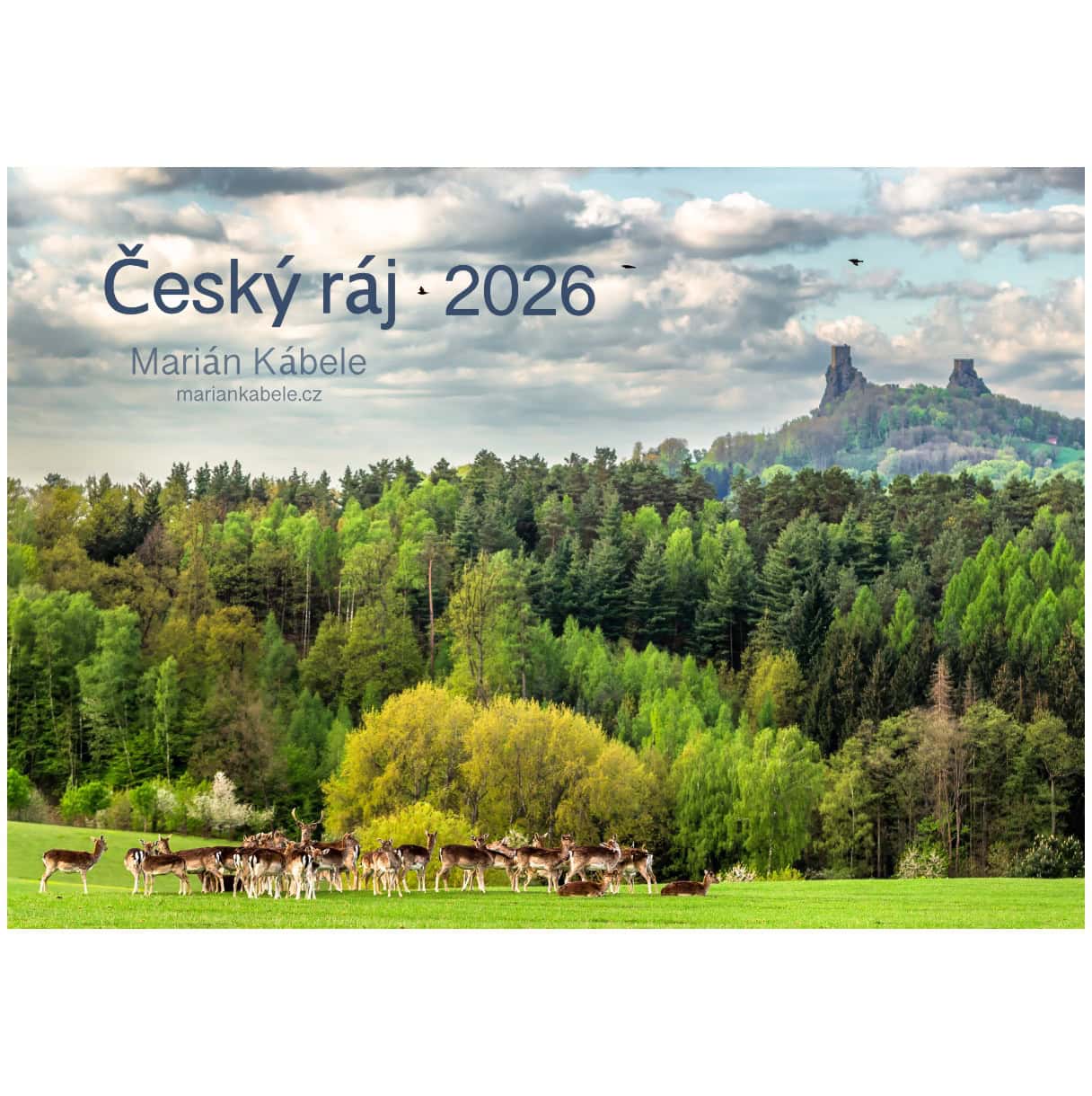 Nástěnný kalendář 2026, Český ráj, úvodní strana, verze na šířku