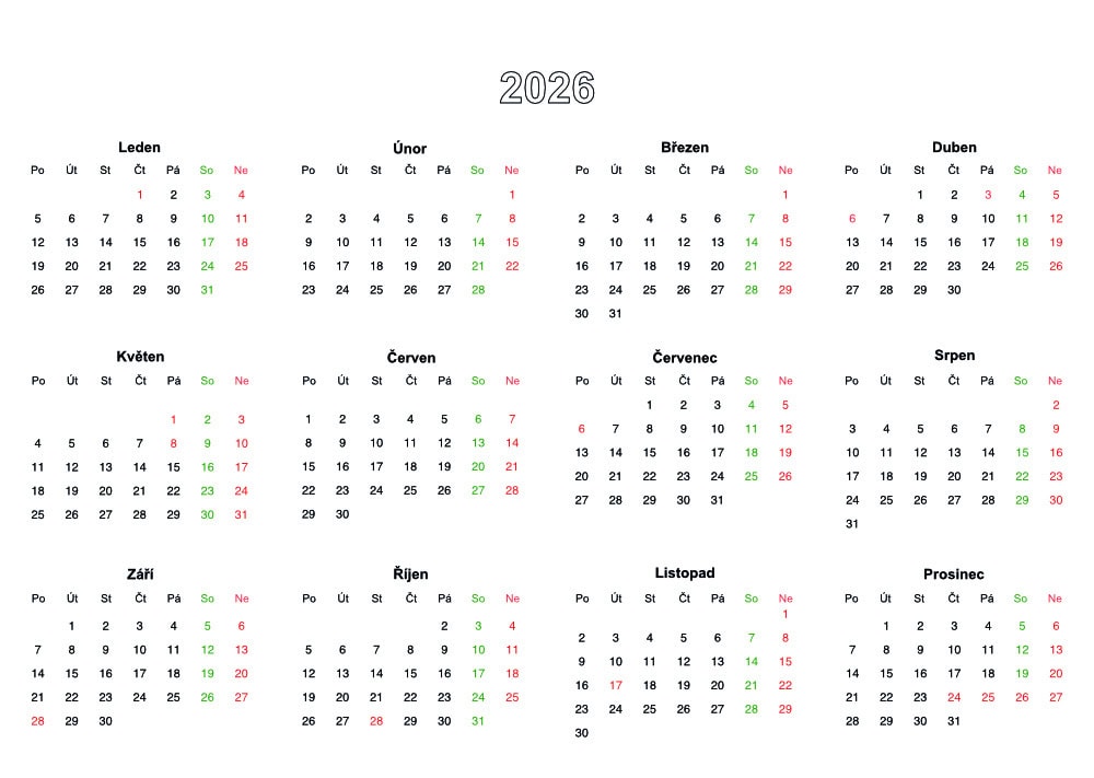 Stolní týdenní kalendář Český ráj 2026 – ukázka z kalendáře