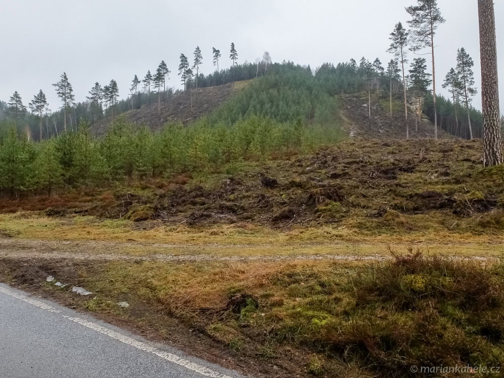 Pohled na Krásnou vyhlídku od cyklostezky