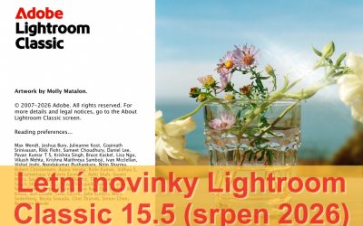 Letní novinky: Co obsahuje nový Lightroom Classic 15.5 (srpen 2026)