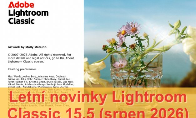 Letní novinky: Co obsahuje nový Lightroom Classic 15.5 (srpen 2026)