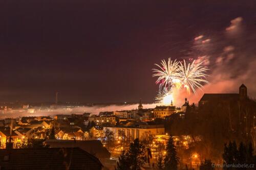 Novoroční ohňostroj Turnov 1. 1. 2022.