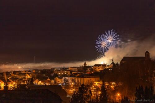 Novoroční ohňostroj Turnov 1. 1. 2022.